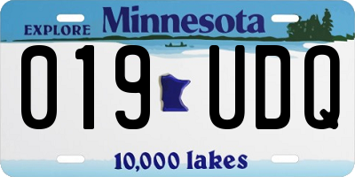 MN license plate 019UDQ