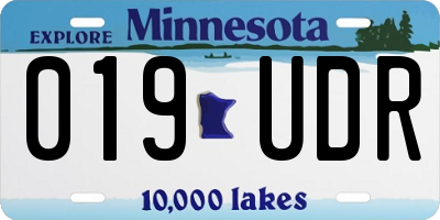 MN license plate 019UDR