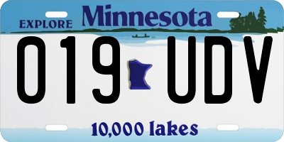 MN license plate 019UDV