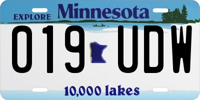 MN license plate 019UDW