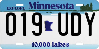 MN license plate 019UDY
