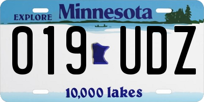 MN license plate 019UDZ