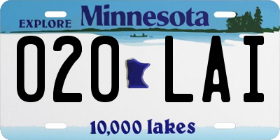 MN license plate 020LAI