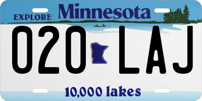 MN license plate 020LAJ