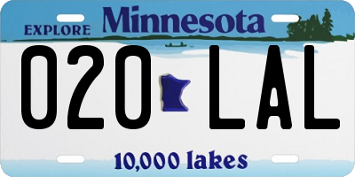 MN license plate 020LAL