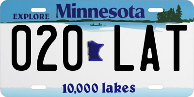 MN license plate 020LAT