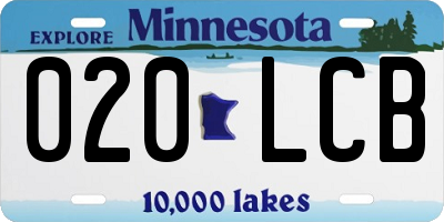 MN license plate 020LCB
