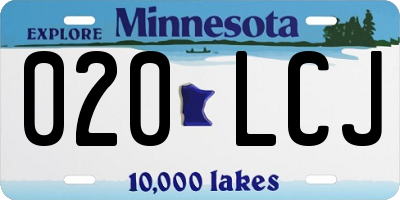 MN license plate 020LCJ