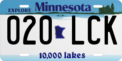 MN license plate 020LCK