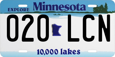 MN license plate 020LCN
