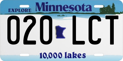 MN license plate 020LCT