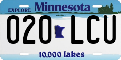 MN license plate 020LCU
