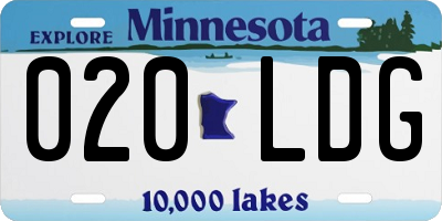 MN license plate 020LDG