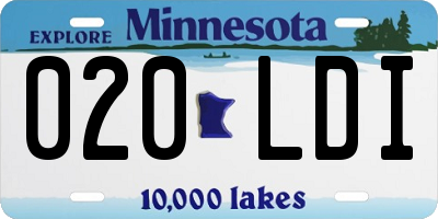 MN license plate 020LDI