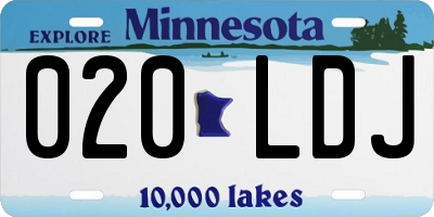 MN license plate 020LDJ