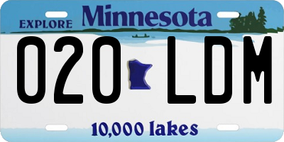 MN license plate 020LDM