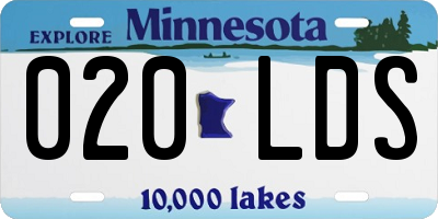 MN license plate 020LDS