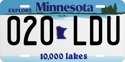 MN license plate 020LDU