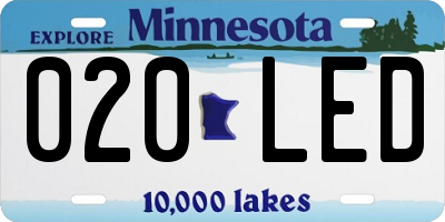 MN license plate 020LED
