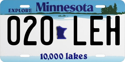 MN license plate 020LEH