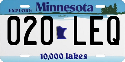 MN license plate 020LEQ