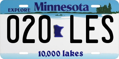 MN license plate 020LES