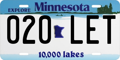 MN license plate 020LET