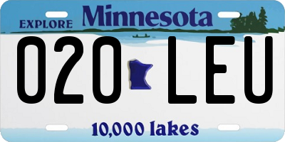 MN license plate 020LEU