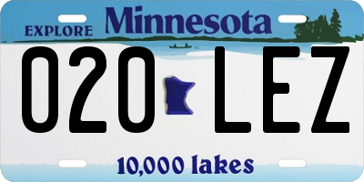 MN license plate 020LEZ