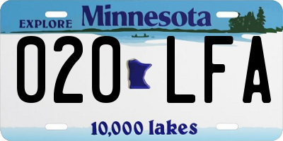 MN license plate 020LFA