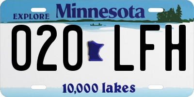 MN license plate 020LFH