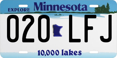 MN license plate 020LFJ