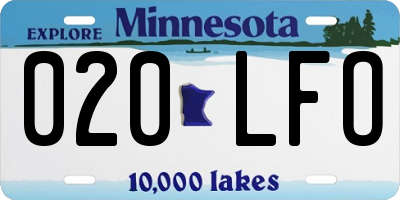 MN license plate 020LFO