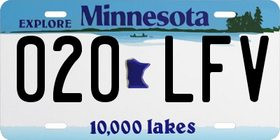 MN license plate 020LFV