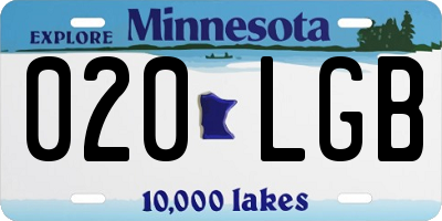 MN license plate 020LGB