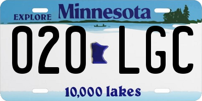 MN license plate 020LGC