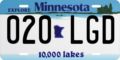 MN license plate 020LGD