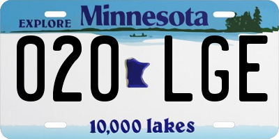 MN license plate 020LGE
