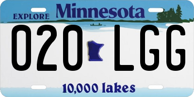 MN license plate 020LGG