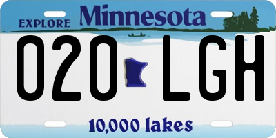 MN license plate 020LGH