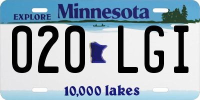 MN license plate 020LGI