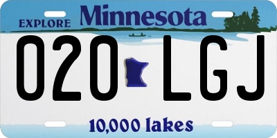MN license plate 020LGJ