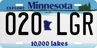 MN license plate 020LGR