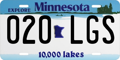MN license plate 020LGS