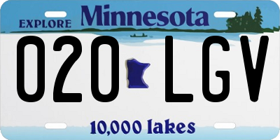 MN license plate 020LGV