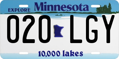 MN license plate 020LGY