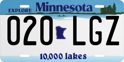 MN license plate 020LGZ