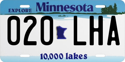 MN license plate 020LHA