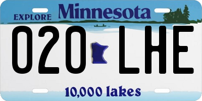 MN license plate 020LHE