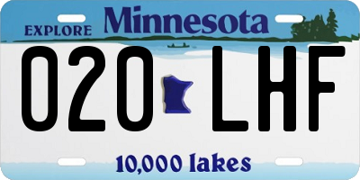 MN license plate 020LHF